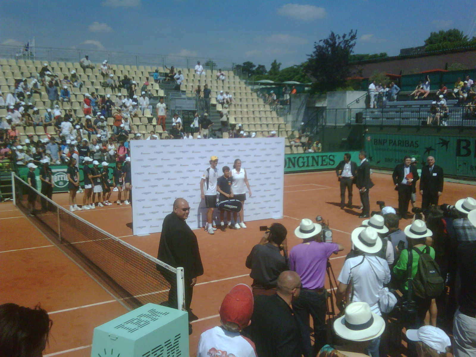 Trophy ceremony on the Roland Garros show court